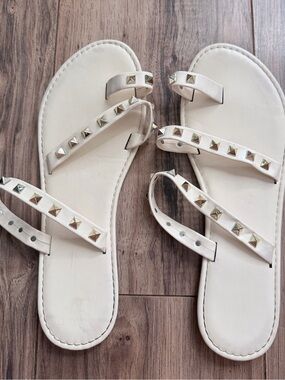 Women’s Cream Studded Strappy Sandals
